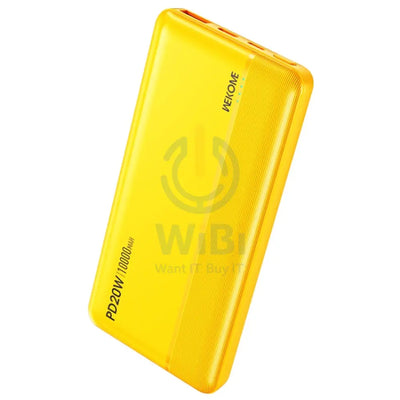WEKOME WP-03 Tidal Energy Series 10000mAh 20W Fast Charge Power Bank - Yellow Accessories > Power Bank