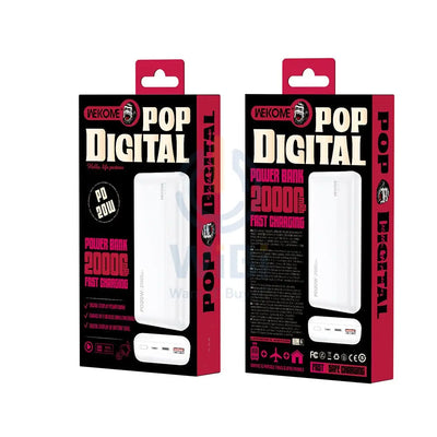 WEKOME WP-04 Tidal Energy Series 20000mAh 20W Fast Charge Power Bank - White Accessories > Power Bank