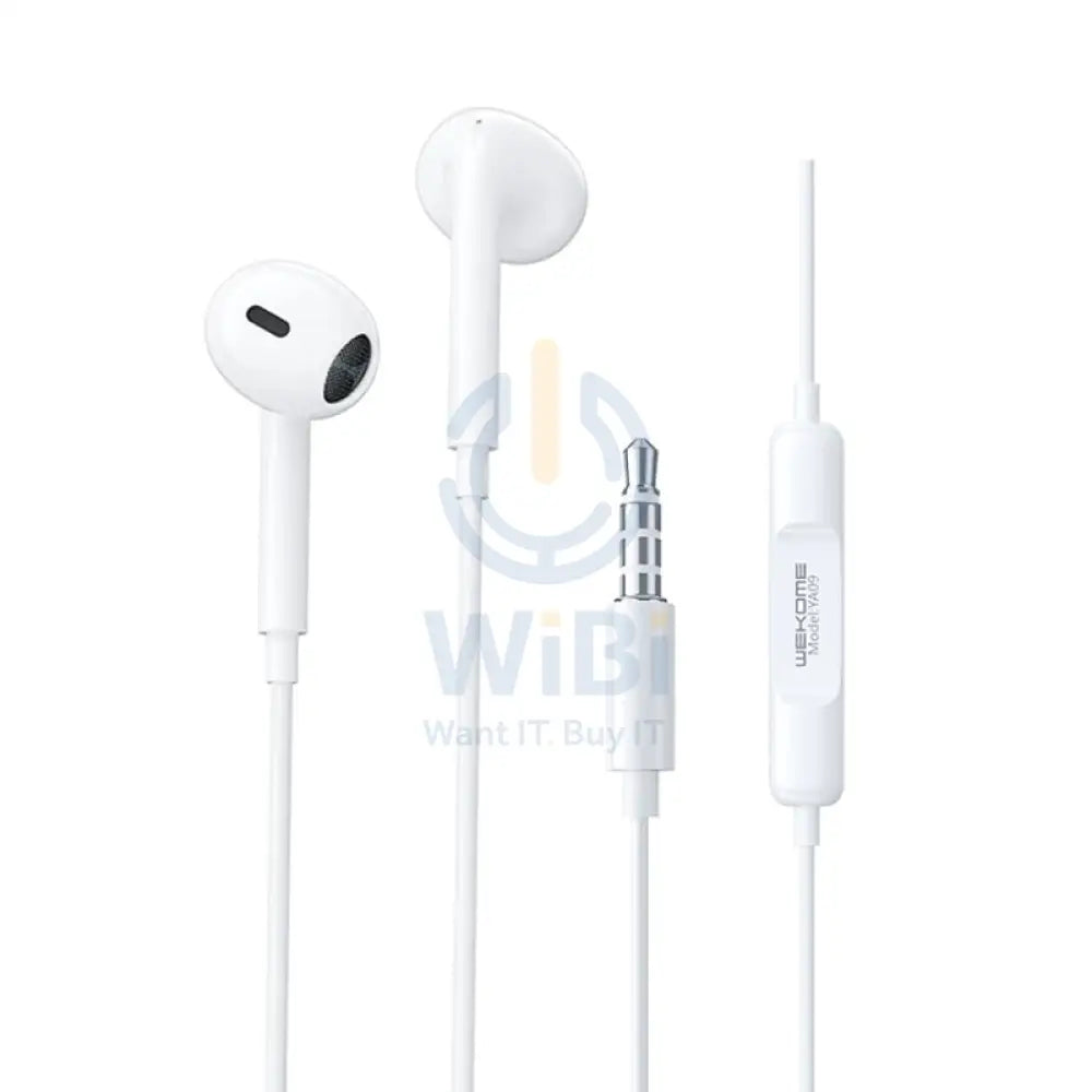 Wekome YA09 SHQ Series 3.5mm Music Semi-in-ear Wired Earphone - White Accessories > Audio > Headphones