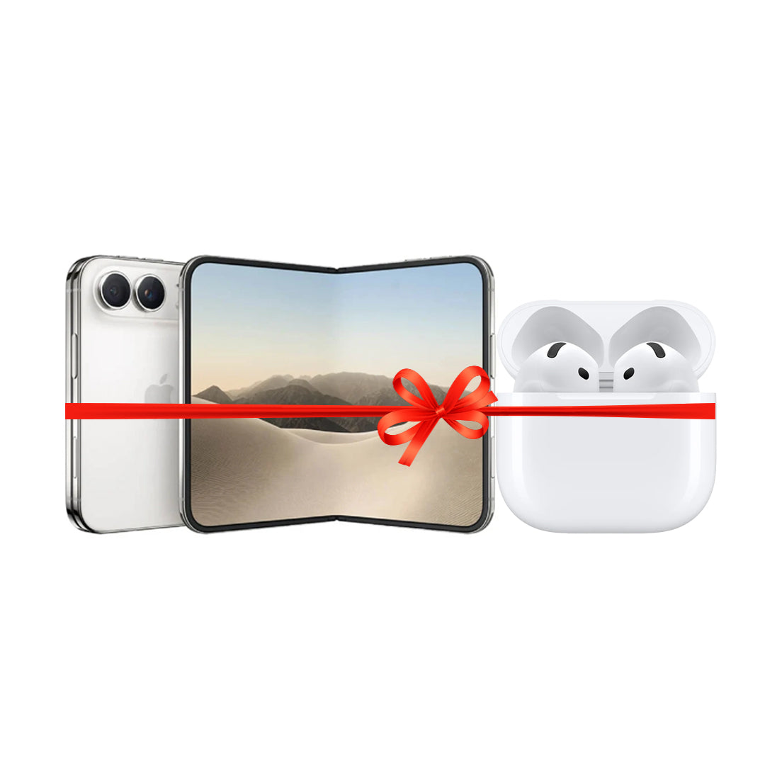 Apple iPhone Duo - 256GB / 7.6" Inner Display / 5.4" Outer Display / Star White / Japanese Version + Apple AirPods 5 Earbuds - USB-C / Bluetooth 5.3 / White - Bundle Offer
