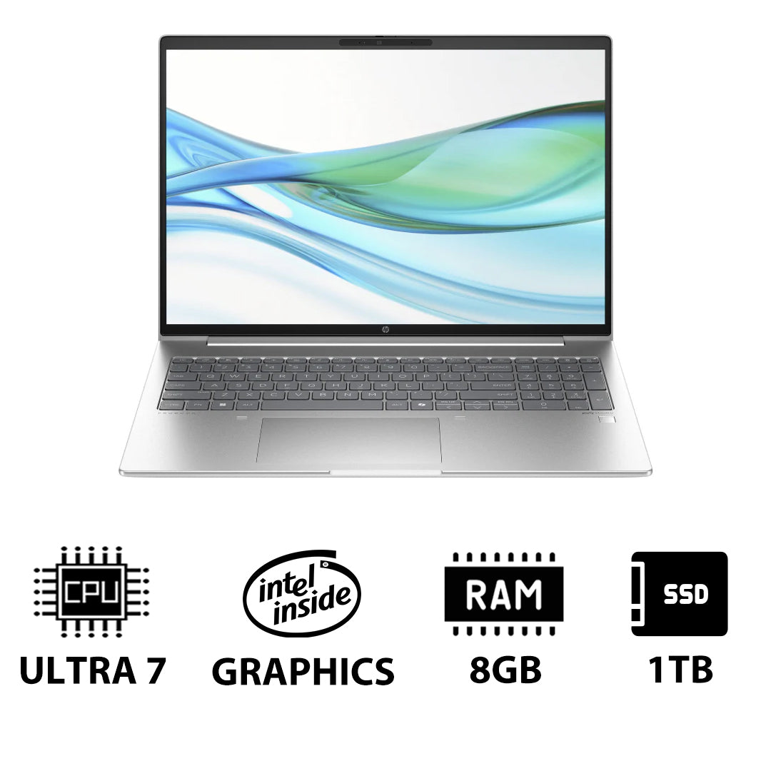 HP ProBook 460 G11 - 16" WUXGA / Ultra 7 155U / 8GB / 1TB (NVMe M.2 SSD) / DOS (Without OS) / 1YW / Pike silver - Laptop