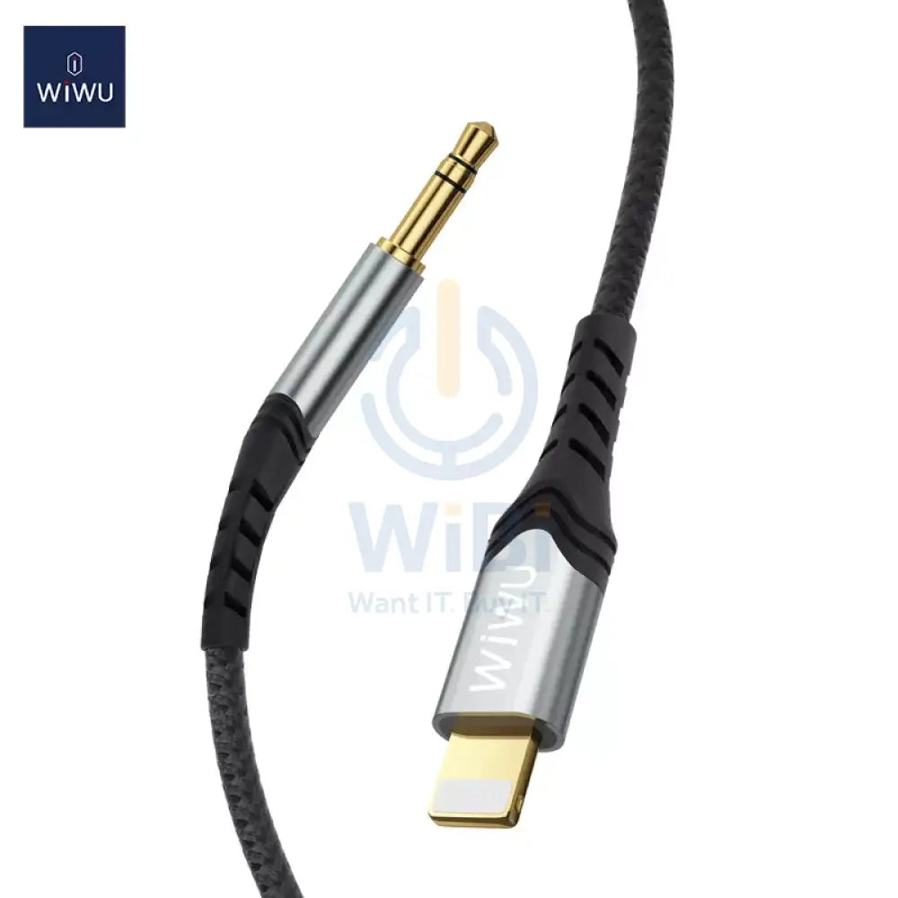 Wiwu Aux Stereo Cable 3.5Mm To Lightining 1.5Mtr - Black Accessories > Cables & Converters > Cables