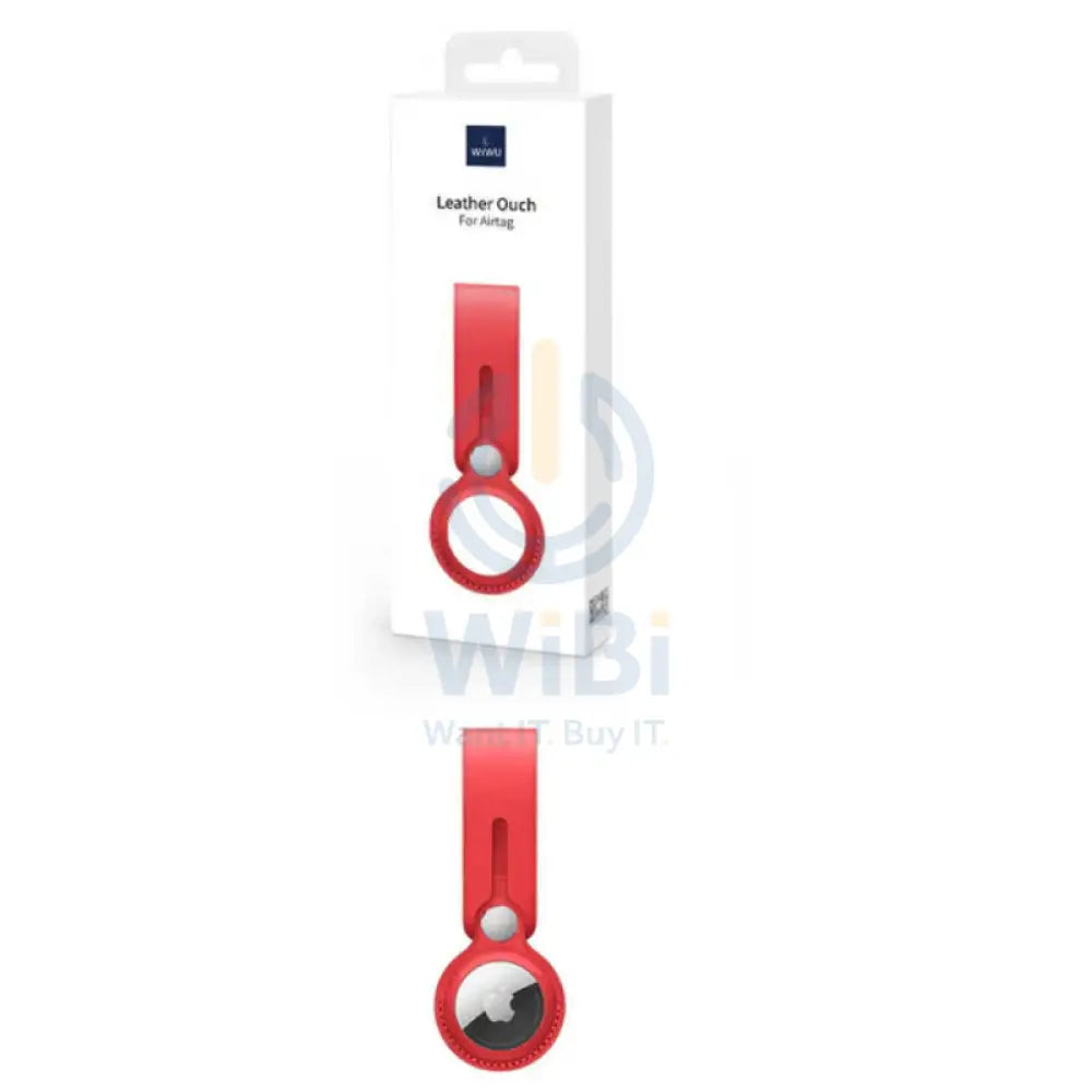 Wiwu Leather Airtag Case - Red Accessories > Mobiles & Tablets