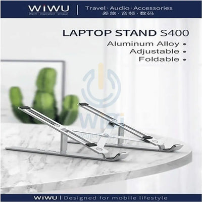 WIWU S400 Aluminum Laptop Stand - Silver Accessories > Mobiles & Tablets > Mobiles > Mobile Holder / Stands