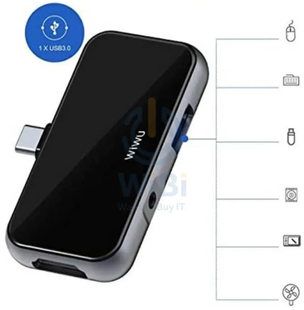 WiWU T5PRO Alpha Type-C HUB - Black Accessories > Cables & Converters > Cables