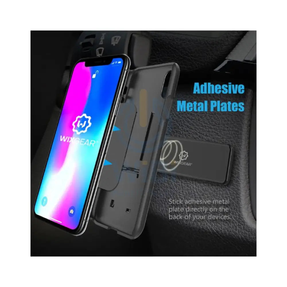 WixGear Rectangle Flat Magnetic Stick On Car Mount - Black Accessories > Mobiles & Tablets > Mobiles > Mobile Holder