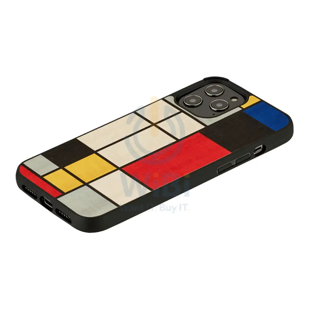 Wooden Case For iPhone 12 Pro Max - Mondrian Wood Accessories > Mobiles & Tablets > Offer Zone