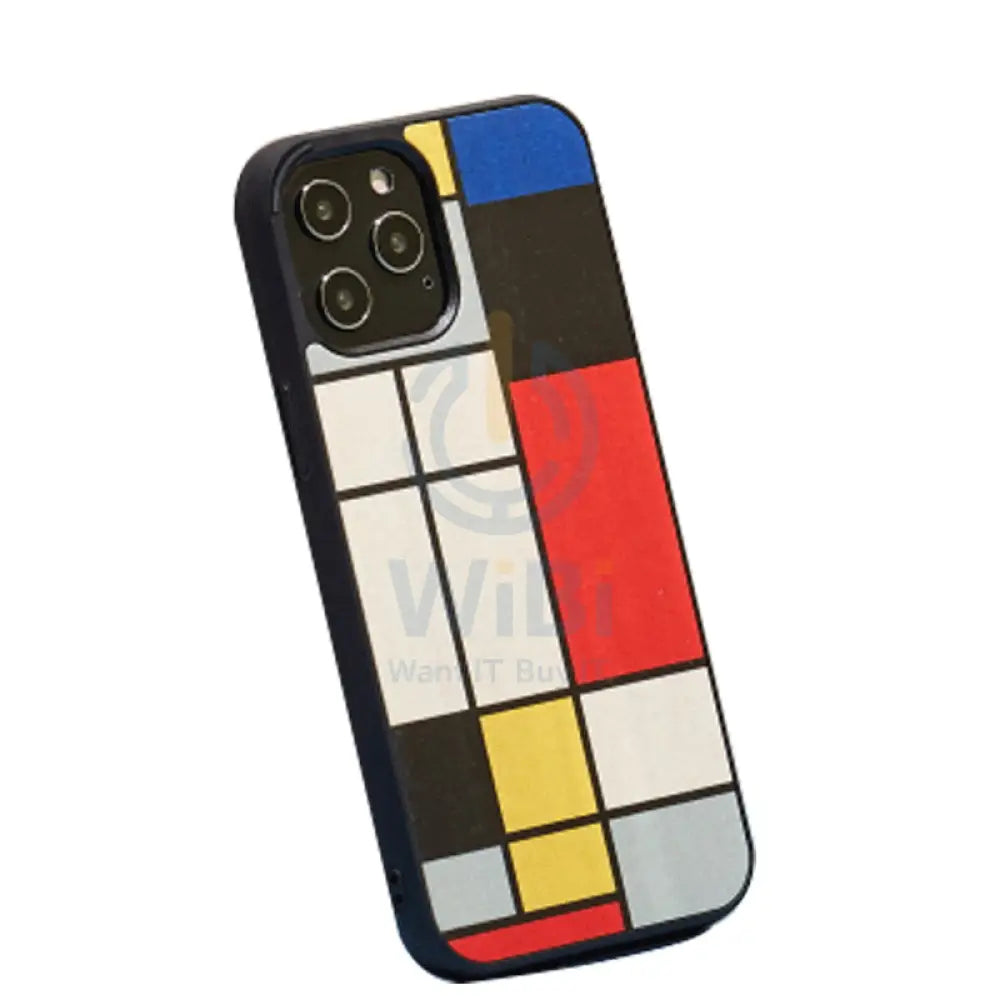 Wooden Case For iPhone 12 Pro Max - Mondrian Wood Accessories > Mobiles & Tablets > Offer Zone