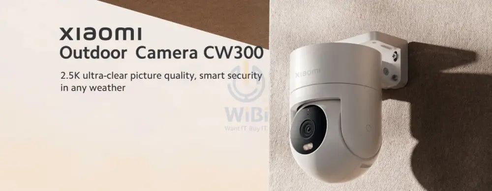 شاومي خارجي كاميرا CW300 - 4MP شفاف / اتصال داخلي ثنائي الاتجاه / فيجن  ليلي / كشف بالذكاء الاصطناعي / واي-فاي / أبيض كاميرات