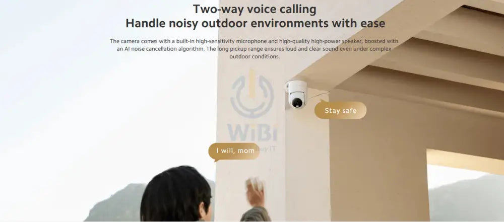 شاومي خارجي كاميرا CW300 - 4MP شفاف / اتصال داخلي ثنائي الاتجاه / فيجن  ليلي / كشف بالذكاء الاصطناعي / واي-فاي / أبيض كاميرات