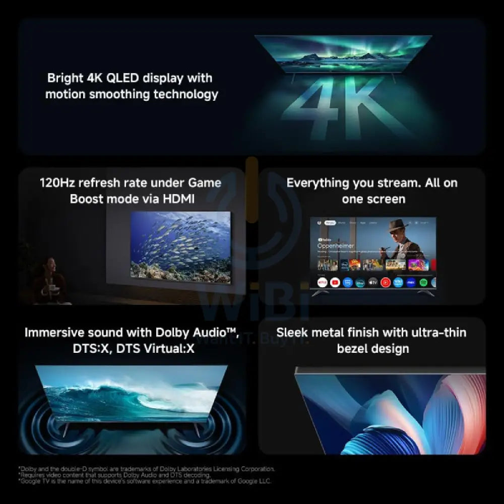 شاومي تلفزيون  برو A 65 بوصة QLED / 60 هرتز / إتش دي إم أي  يو اس بي 2.0 / بلوتوث / واي فاي / شبكة محلية رمادي داكن اكسسوارات > أجهزة ذكي >