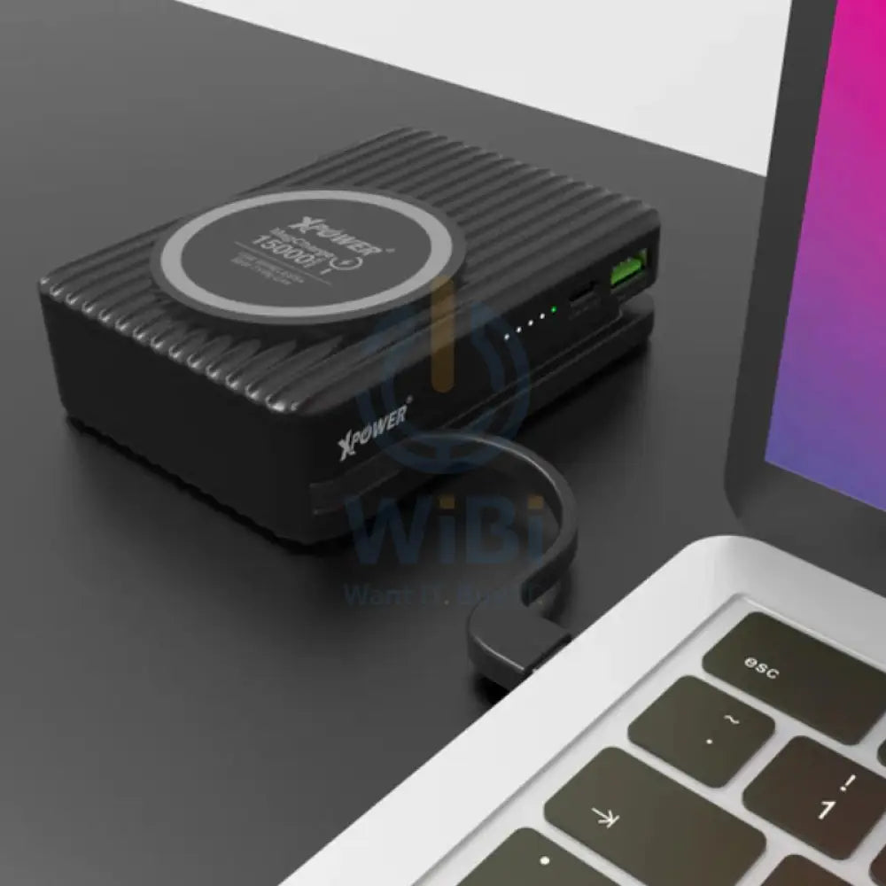Xpower 3-in-1 Wireless Power Bank And Charger - 15000mAh / 65W / Black Accessories > Power Bank