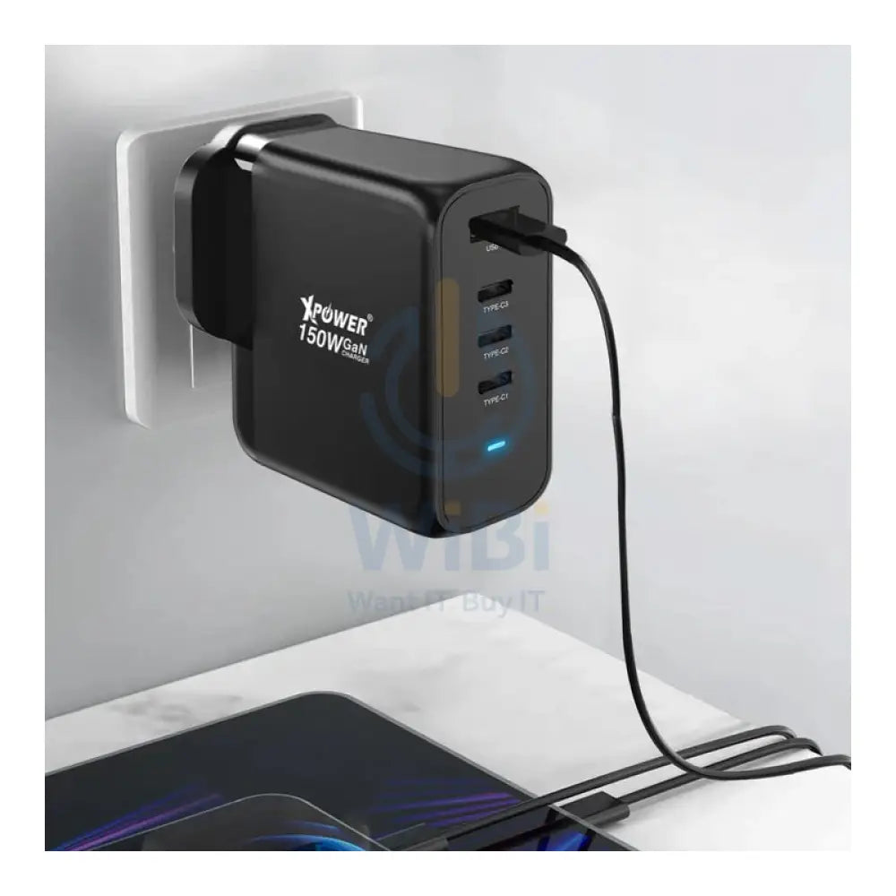 XPower GW150B 4 Output PD 3.0 Gan Wall Charger - 150W / Black Accessories > Power Adapters