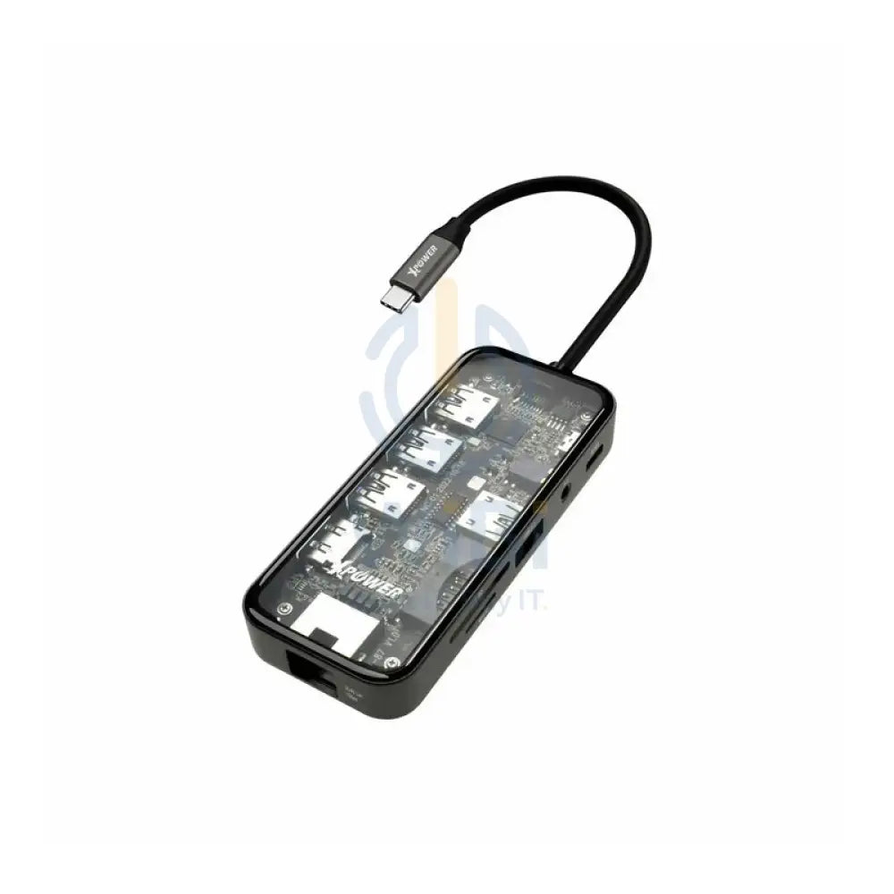 XPower HI10 10 In 1 Type-C Hub - 92W / Transparent Grey Accessories > USB Hub > Offer Zone
