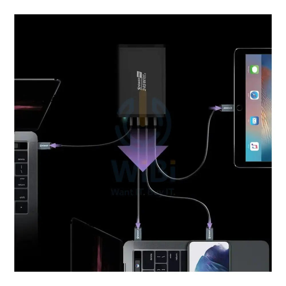 XPower Pro Gx245 4-Port PD Gan Desktop Charger - 245W / Black Accessories > Power Adapters > Offer Zone