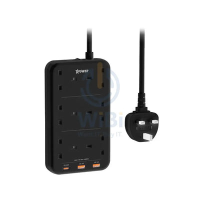 XPower PS6A 9 Output Sockets Power Strip - 3250W / Type-C / USB 3.0 / Black Accessories > Power > Power Protection >