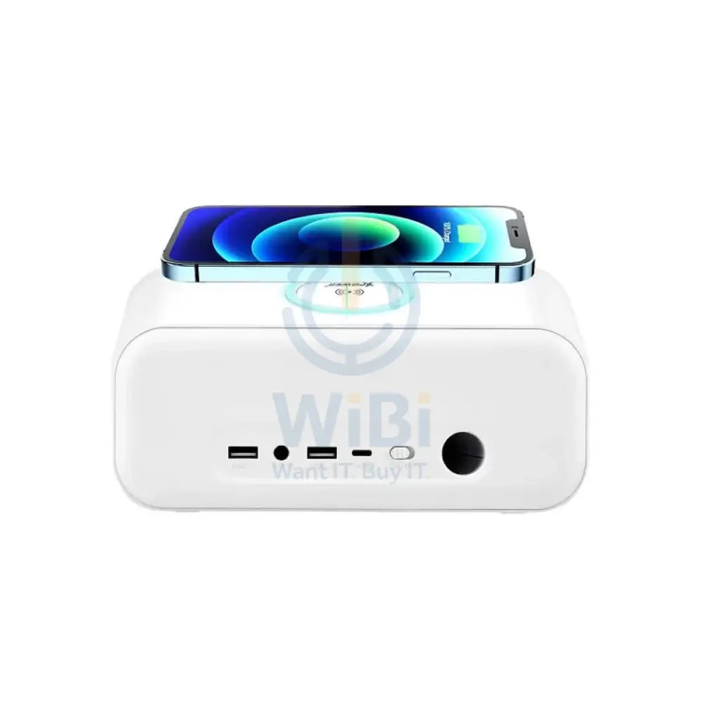 XPower QIC4 All-In-One Wireless Charging with Bluetooth Speaker Alarm Clock - 15W / White Accessories > Power Adapters