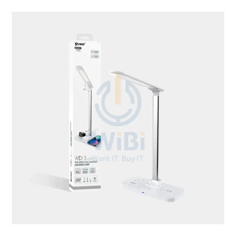 XPower WDL5 4 In 1 Wireless Charging LED Desk Lamp - 15W / White Accessories > Smart Devices > Offer Zone
