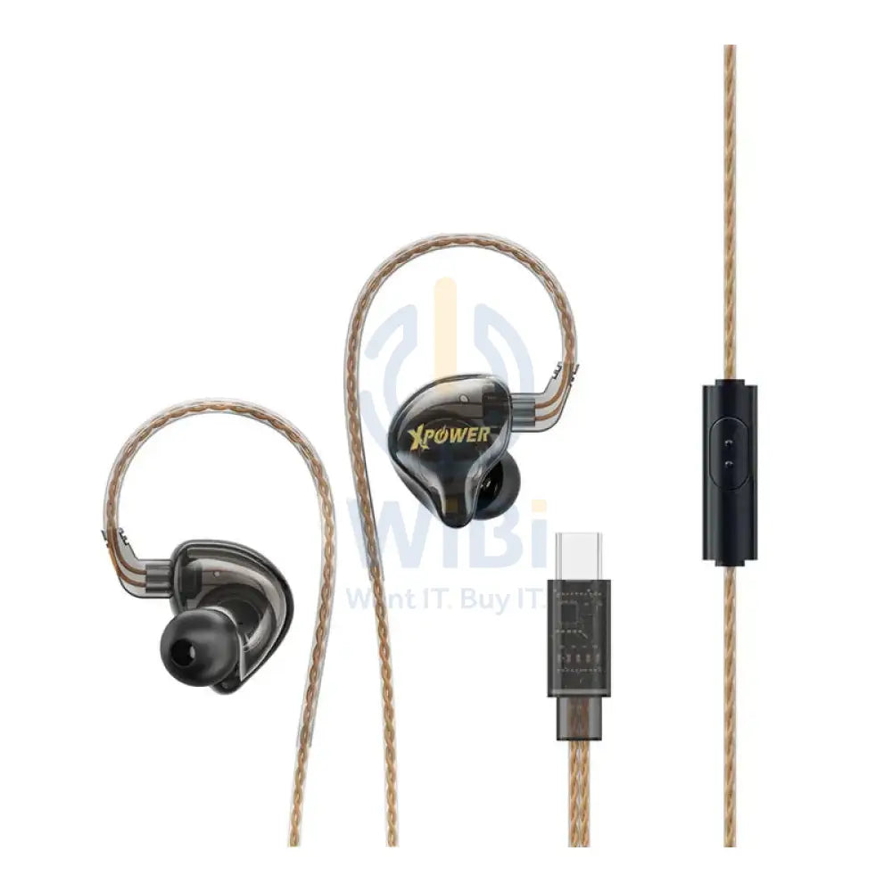 XPower WEC Wired Earphone With Mic - Type-C / 1 Meter / Black Accessories > Audio > Headphones