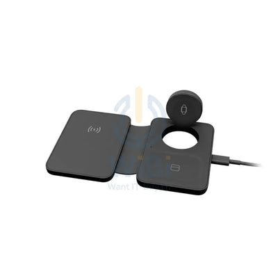 XPower WLM9 3 In 1 Magnetic Wireless Charging Pad - 15W / Black Accessories > Power Adapters