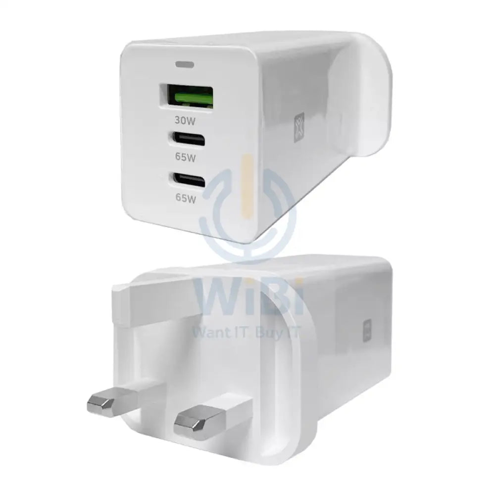 Xtrememac 3 Port Wall Charger with GaN Power Tech - 65W / White Accessories > Power Adapters