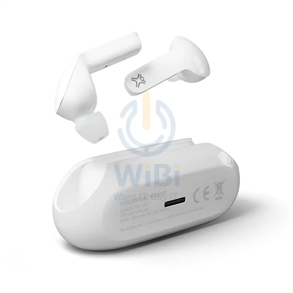 Xtrememac X-Twist - In-Ear / Bluetooth 5.2 / USB Type-C / White - Earbuds Accessories > Audio > Headphones > Offer Zone