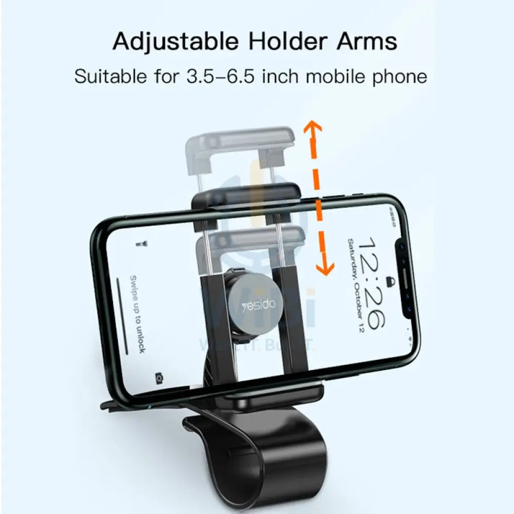 Yesido C103 Dashboard Spring Clip Phone Holder - Black Accessories > Mobiles & Tablets > Mobiles > Mobile Holder