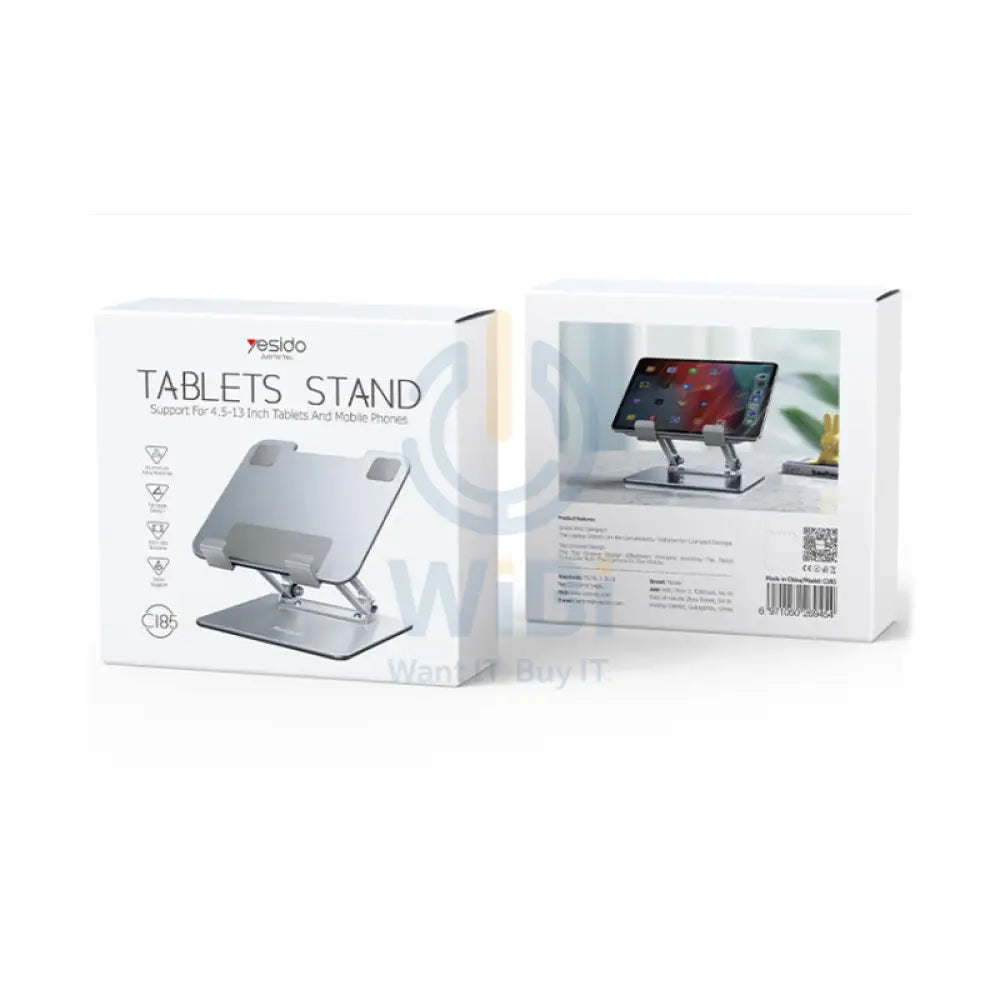 Yesido C185 Universal Tablet Holder Adjustable Aircooled Foldable - Silver Accessories > Other Laptop Accessories
