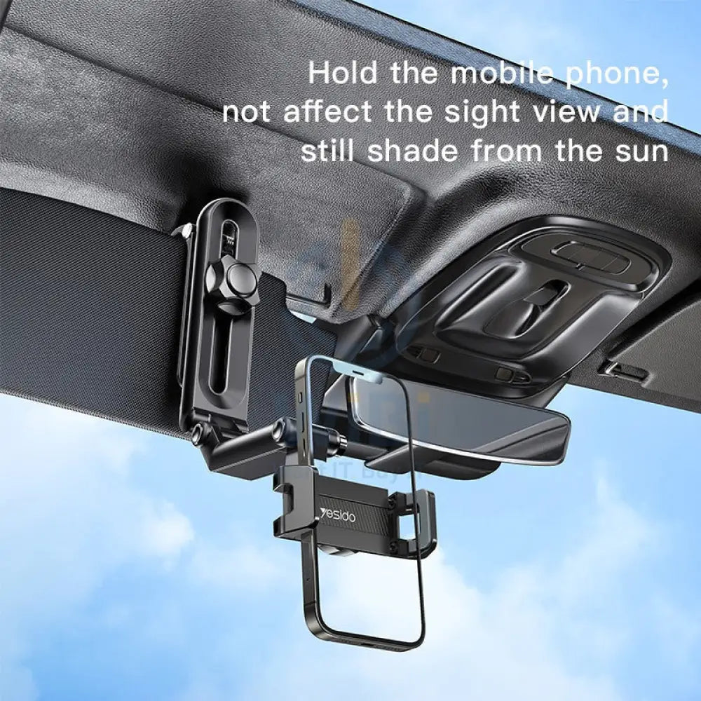 Yesido C194 Sun Visor Universal Mobile Holder - Black Accessories > Mobiles & Tablets > Mobiles > Mobile Holder / Stands