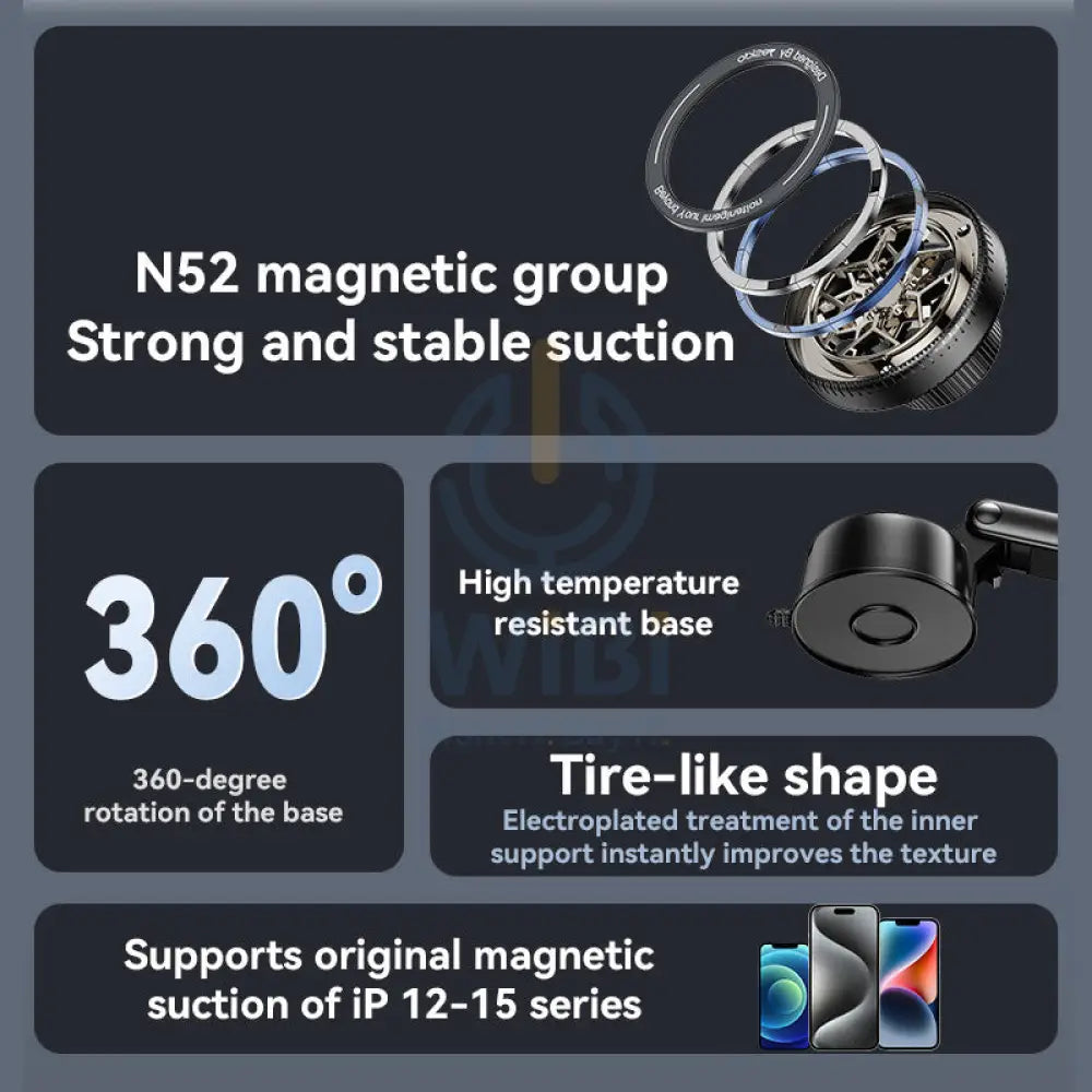 Yesido C266 Round Magesafe 360 Degree Rotation Magnetic Holder - Black Accessories > Mobiles & Tablets > Mobiles >