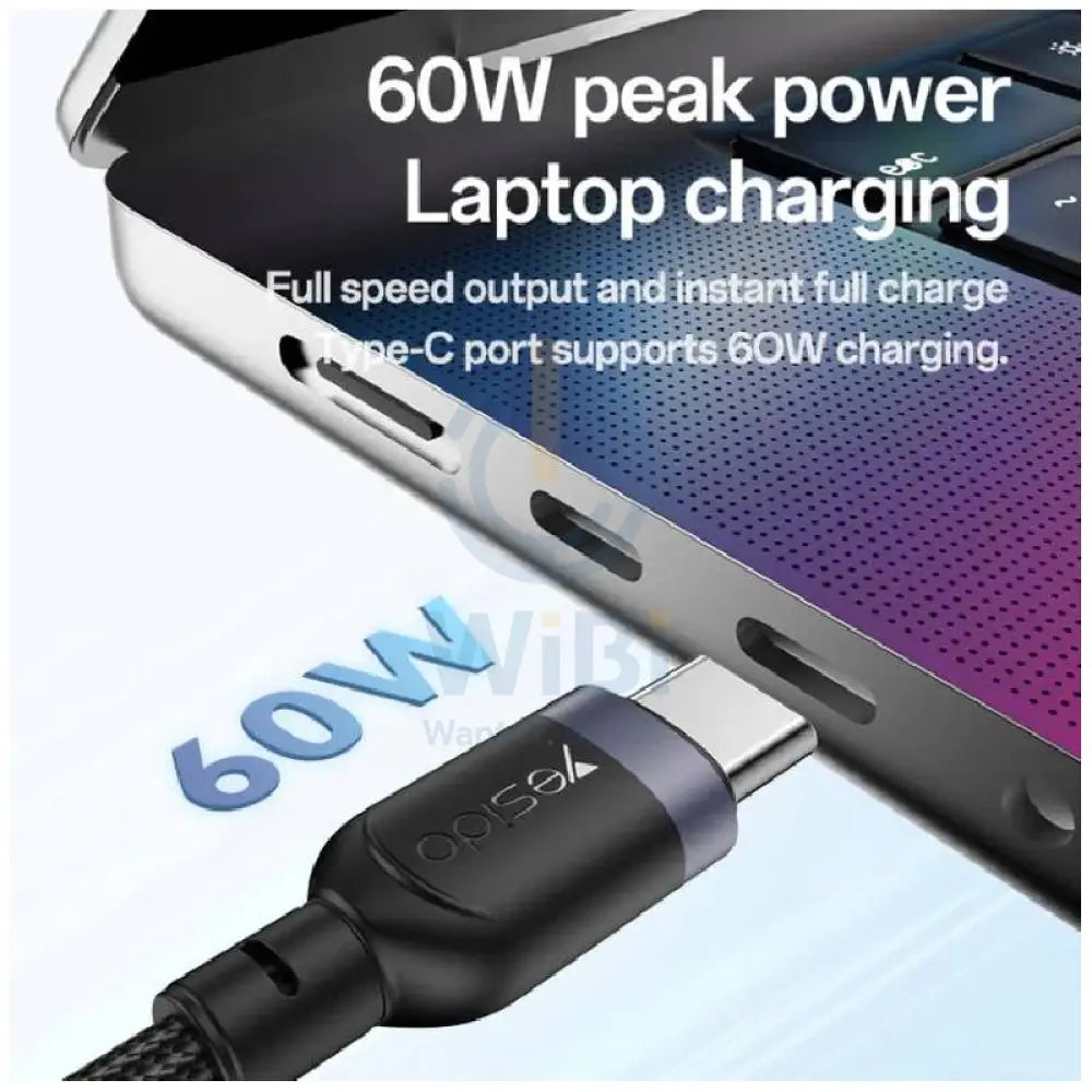 Yesido CA136C 2-in-1 Charging Cable - 1.2 Meter / USB-C / iWatch - Black Accessories > Cables & Converters > Cables
