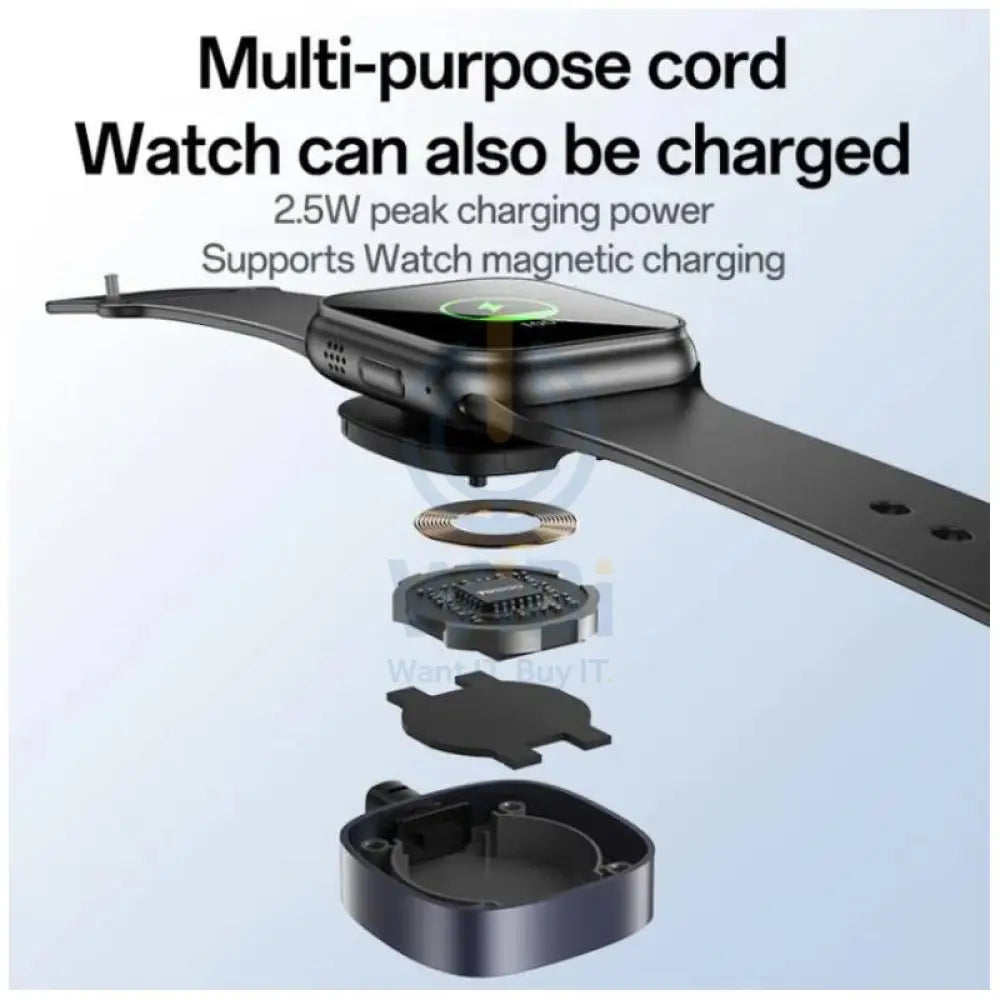 Yesido CA136C 2-in-1 Charging Cable - 1.2 Meter / USB-C / iWatch - Black Accessories > Cables & Converters > Cables