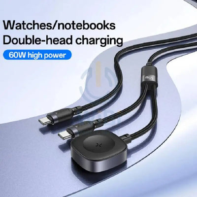 Yesido CA136C 2-in-1 Charging Cable - 1.2 Meter / USB-C / iWatch - Black Accessories > Cables & Converters > Cables