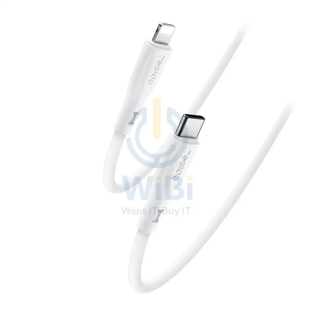 Yesido CA151 8 Pin Silicone Charging Data Cable - 1M / USB / Type-C / Lightning -White Accessories > Cables &