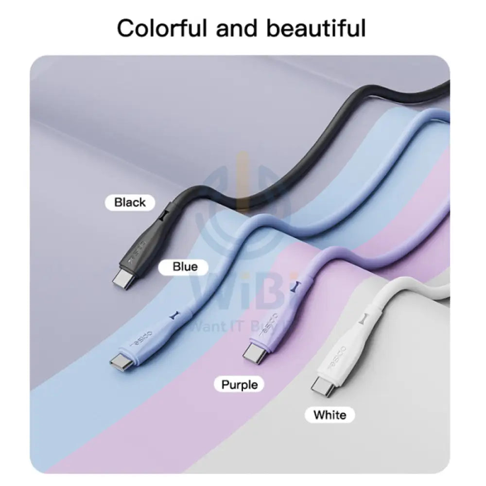 Yesido CA152 60W Type-C To Type-C Fast Charge Data Cable - White Accessories > Cables & Converters > Cables