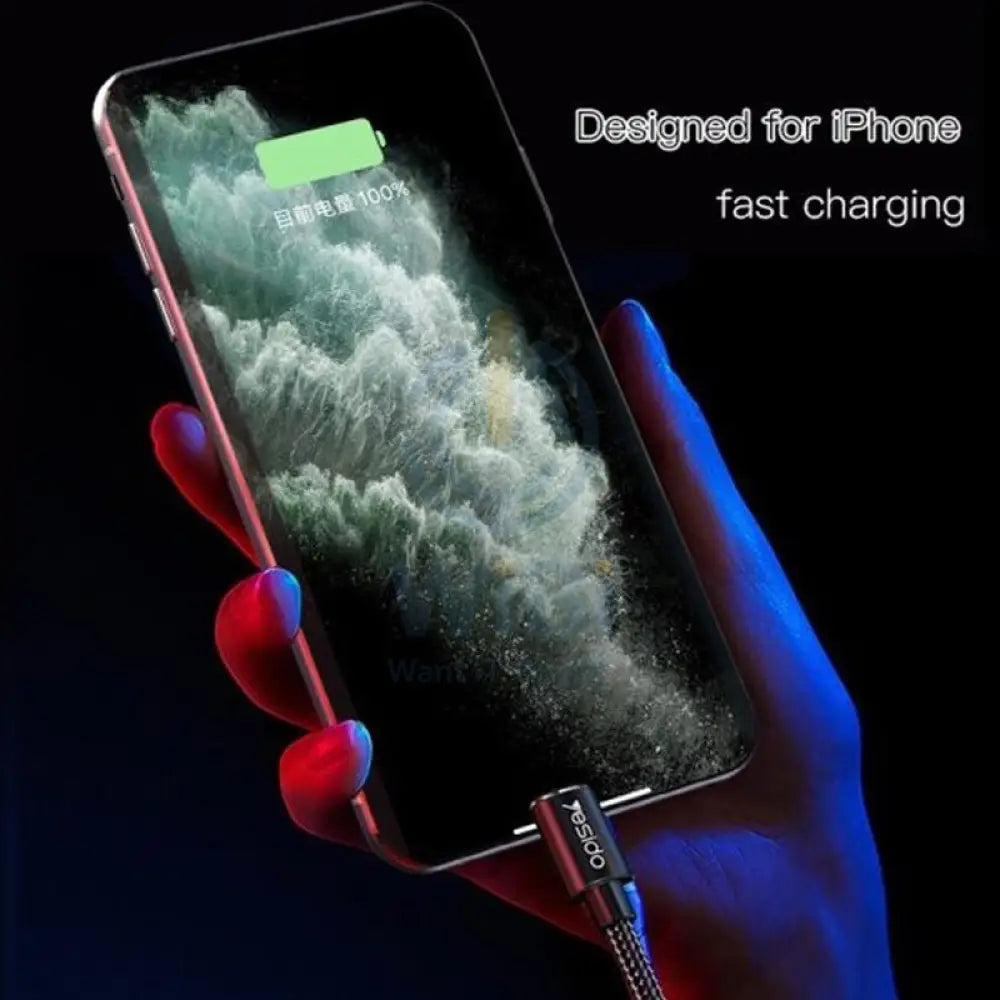 Yesido CA58 Fast Charging Cable - Lightning / 3 Meters / Black