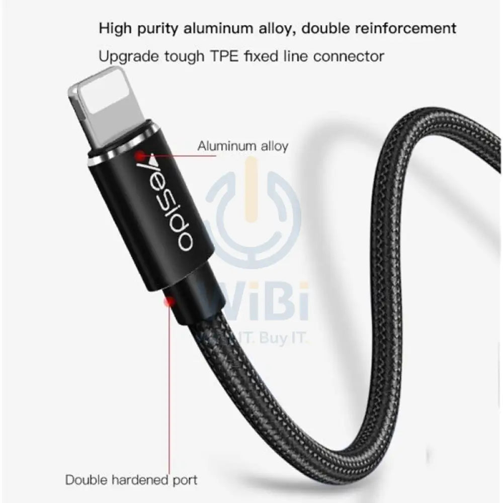 Yesido CA58 Fast Charging Cable - Lightning / 3 Meters / Black