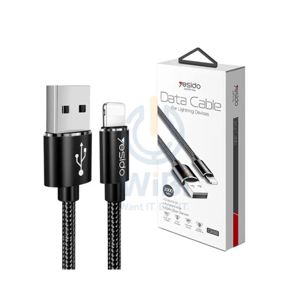 Yesido CA58 Fast Charging Cable - Lightning / 3 Meters / Black