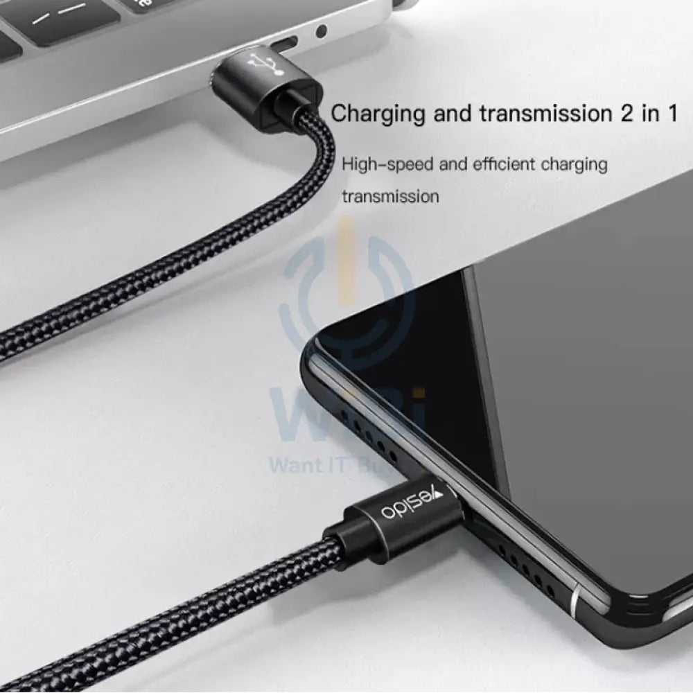 Yesido CA58 Fast Charging Cable - Type-C / 3 Meters / Black
