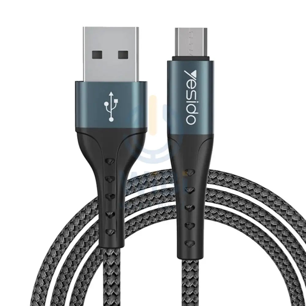Yesido CA63 Aluminum Alloy Nylon Braided Fast Charging Data Cable - 2M / USB / Micro - Black Accessories > Cables &