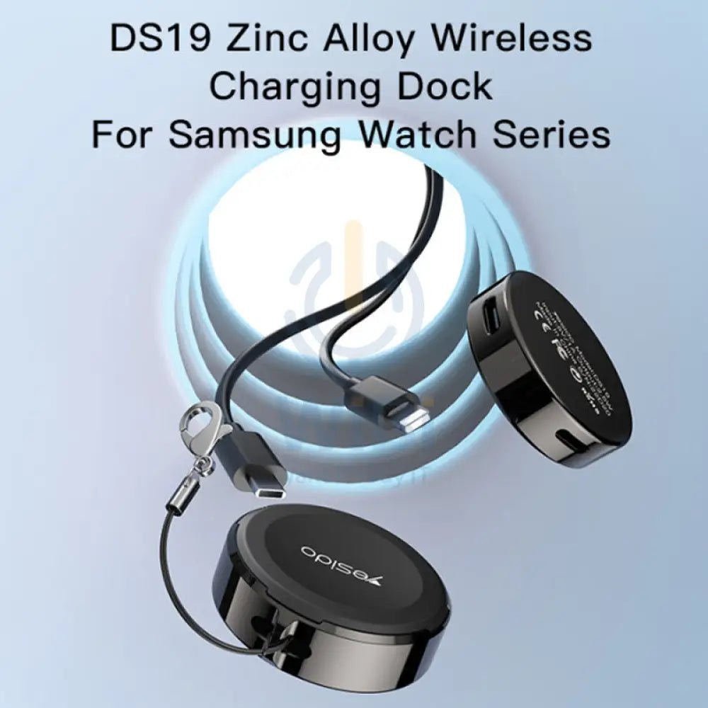 Yesido DS19 Samsung Smart Watch Portable Charger Magnetic Wireless Charger 2.5W / USB / Type-C - Black Accessories >