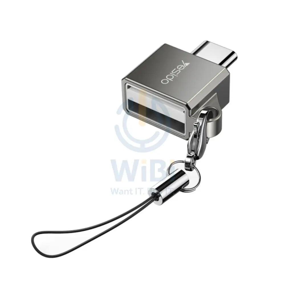 Yesido GS08 Mini Connector Adapter with Keychain - USB / Type-C - Black/Gray Accessories > Cables & Converters