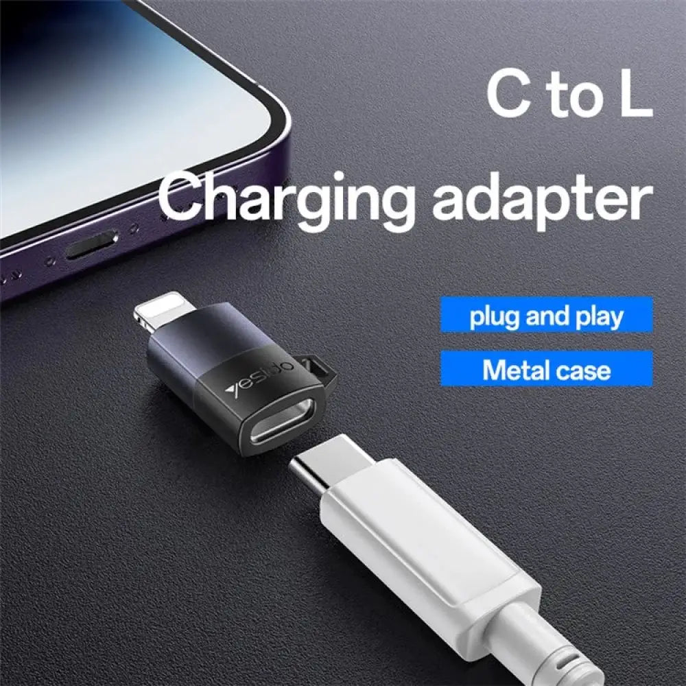 Yesido GS27 USB-C Charging Adapter - Lightning / Black Accessories > Cables & Converters > Converters