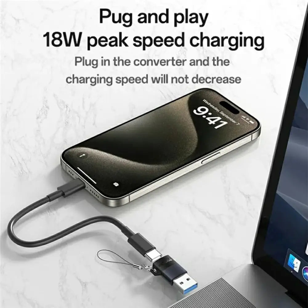 Yesido GS34 USB-C Charging Adapter - Up to 480Mbps / USB-A / Black Accessories > Cables & Converters > Converters