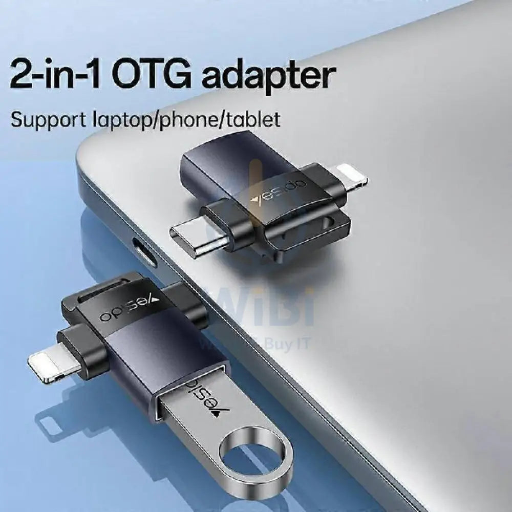 Yesido GS35 2-in-1 USB OTG Adapter - USB-A / Type-C / Lightning Accessories > Cables & Converters > Converters