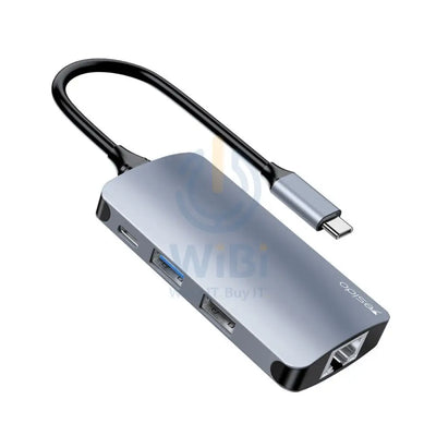 Yesido HB15 6 in 1 Multifunctional Docking Station HUB Adapter - USB / RJ45 / Type-C - Gray Accessories > Cables &