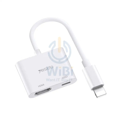 Yesido HM06 8 Pin to HDMI Audio Video Adapter - Lightning / 1080p / USB - White Accessories > Cables & Converters >