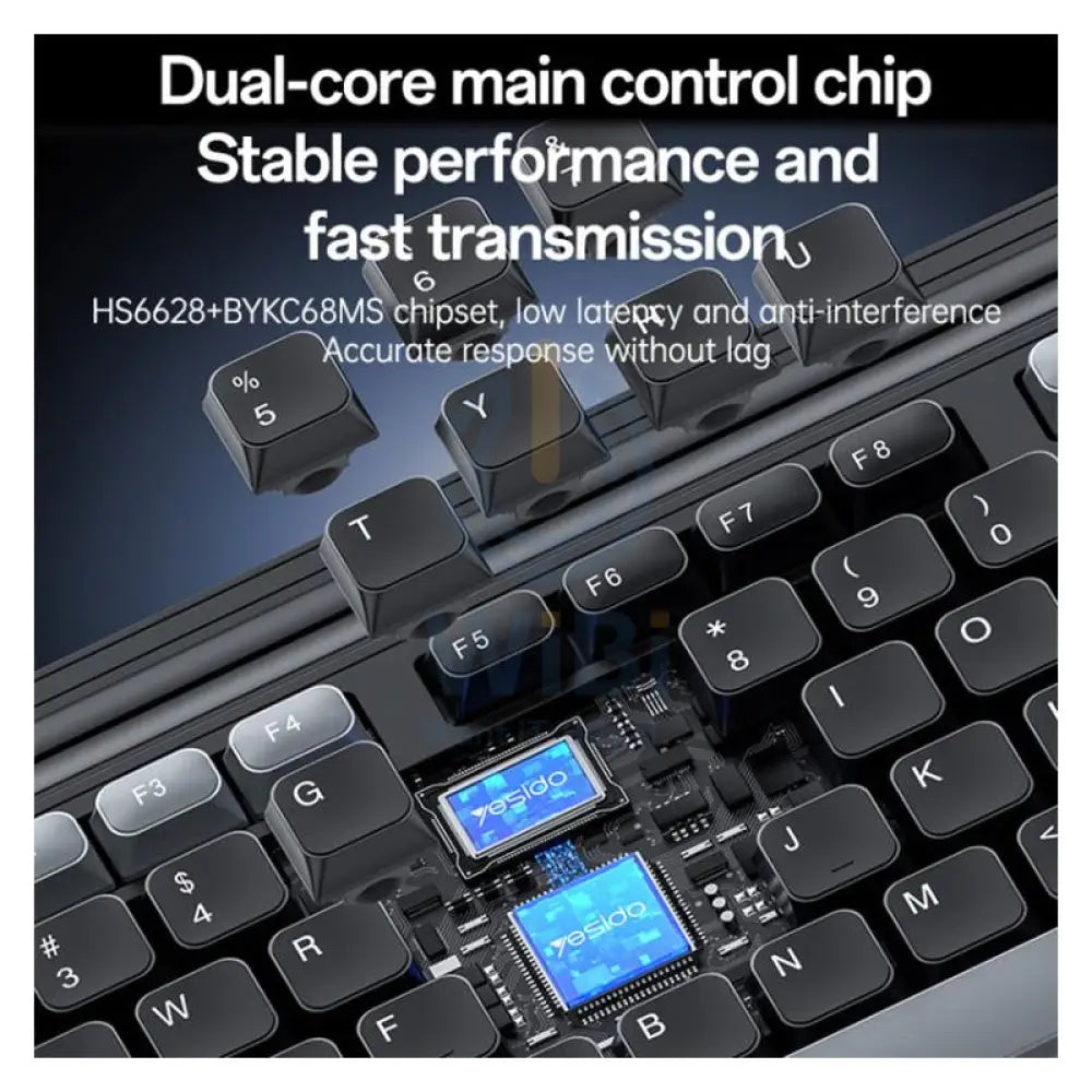 مجموعة يسيدو KB43 لاسلكي  مجموعةلوحة مفاتيح  ماوس - 24جي / 10M / فوق  1600 نقطة في البوصة / العربية - أسود اكسسوارات > لوحة مفاتيح  و