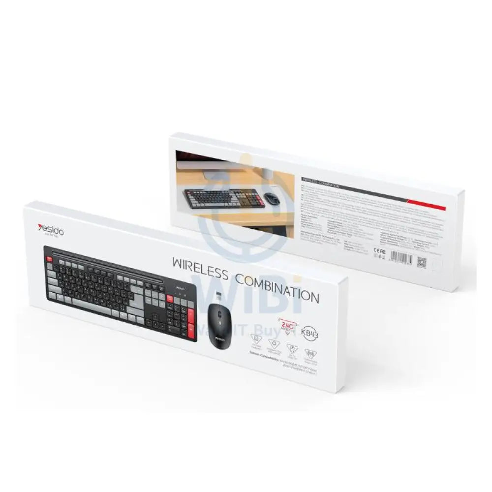 مجموعة يسيدو KB43 لاسلكي  مجموعةلوحة مفاتيح  ماوس - 24جي / 10M / فوق  1600 نقطة في البوصة / العربية - أسود اكسسوارات > لوحة مفاتيح  و