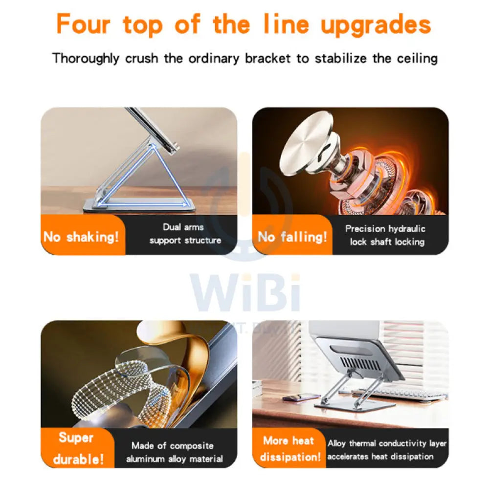 Yesido LP05 Super Strong Dual Arm design Aluminum Alloy Holder - Planes / Holder - Silver Accessories > Other Laptop